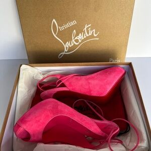 Christian Louboutin Pink Lace Up Heels